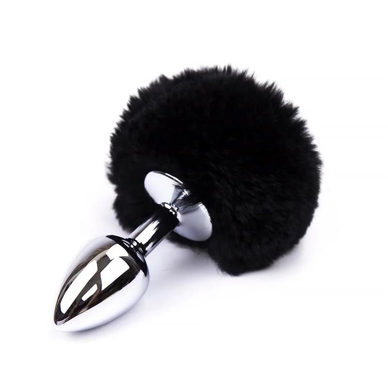 Plug Anal avec Pompon Noir Taille S
