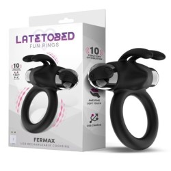 Fermax Anneau Vibromasseur avec lapin USB silicone Noir