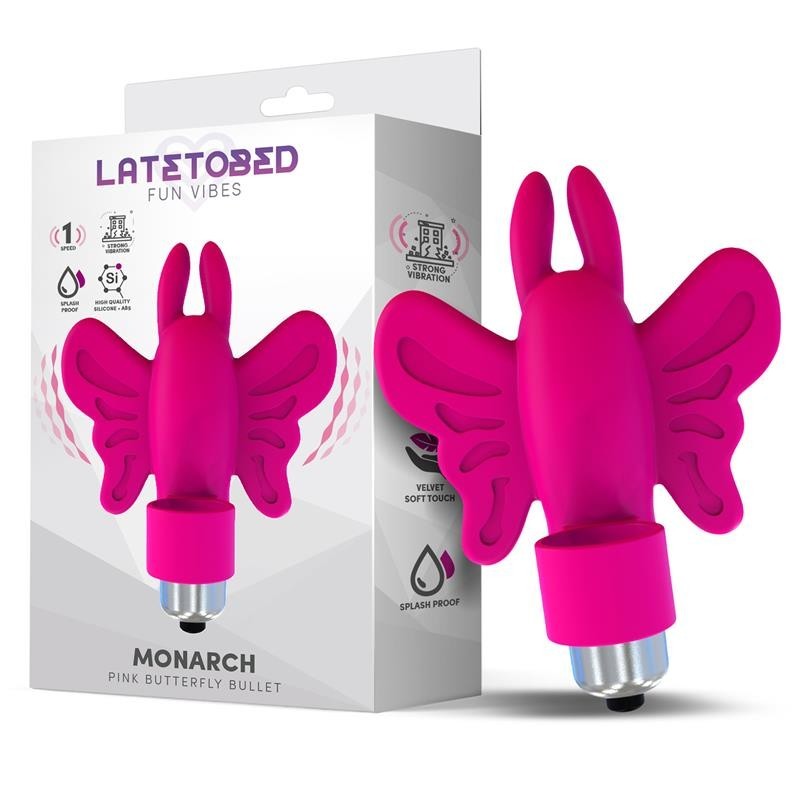 Monarque balle vibrante papillon silicone rose