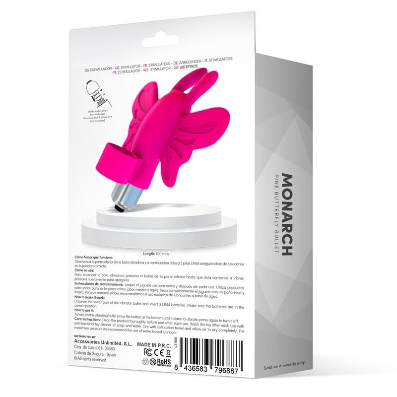 Monarque balle vibrante papillon silicone rose
