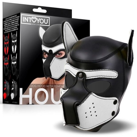 masque gueule de chien néoprène amovible noir/blanc Taille Unique