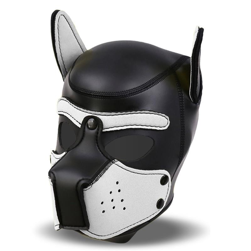 masque gueule de chien néoprène amovible noir/blanc Taille Unique