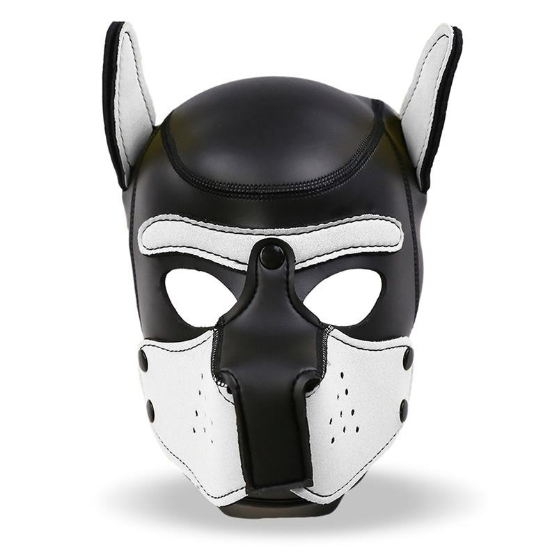 masque gueule de chien néoprène amovible noir/blanc Taille Unique