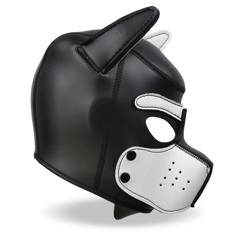 masque gueule de chien néoprène amovible noir/blanc Taille Unique