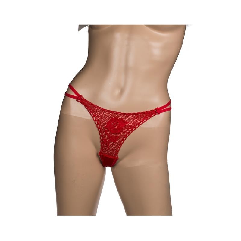 Tanga en rose rouge