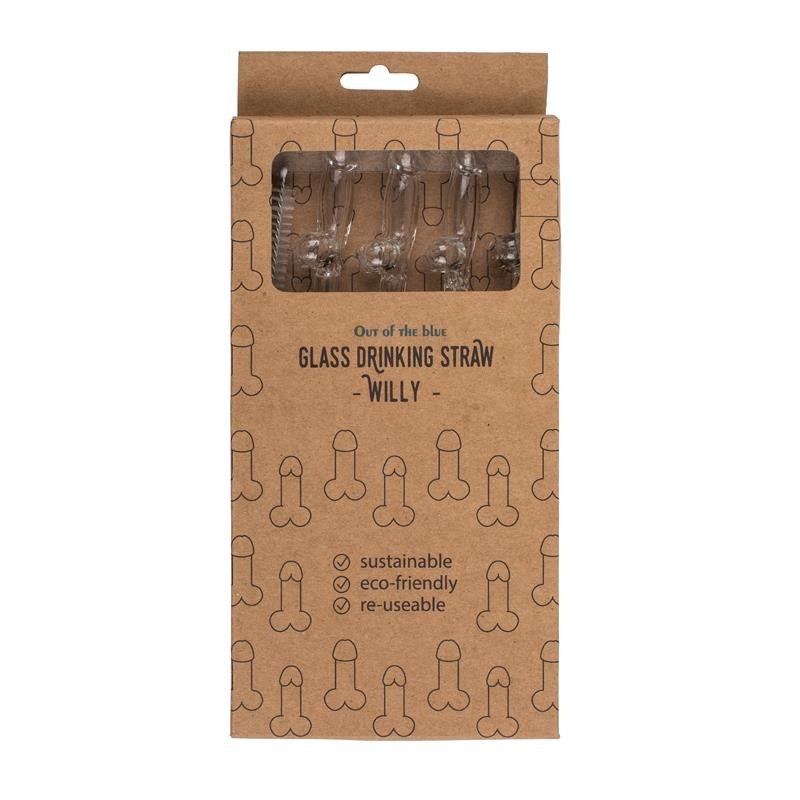 pailles en verre pénis avec nettoyeur