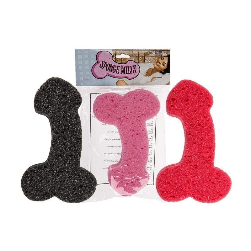 Esponge de bain forme pénis couleur aléatoire 1 unit