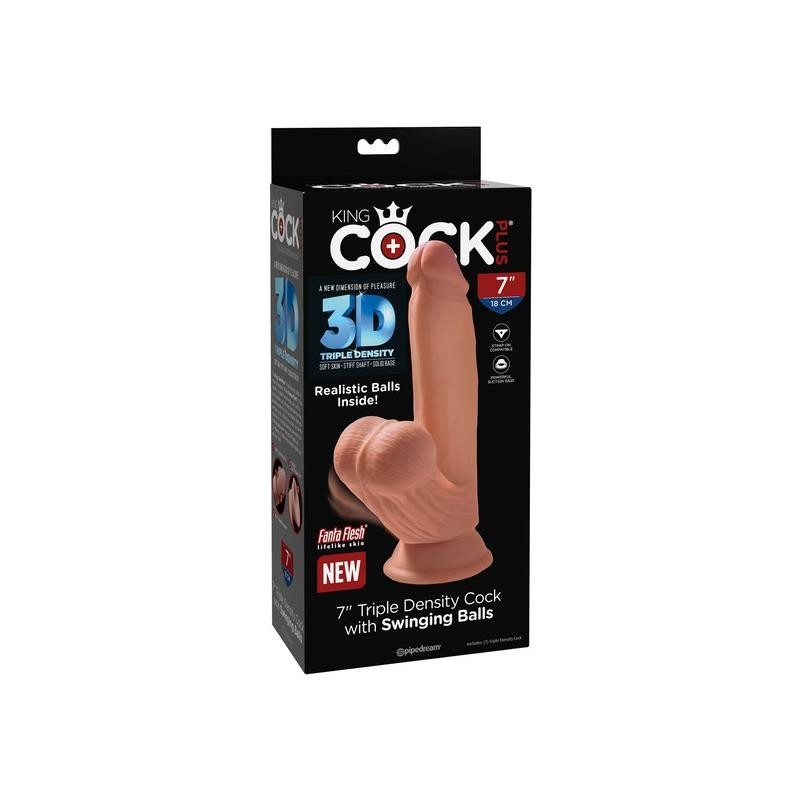 Gode Triple Densité testicules Oscilantes 7 caramel