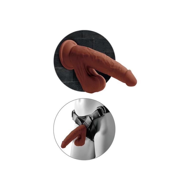 Gode Triple Densité testicules Oscilantes 8 caramel