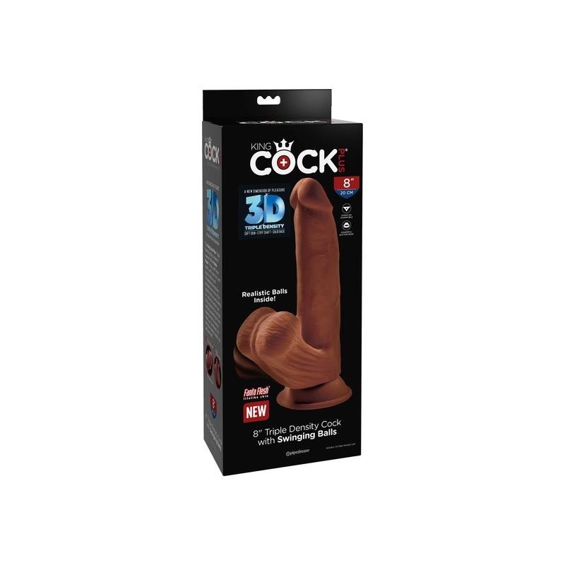 Gode Triple Densité testicules Oscilantes 8 caramel