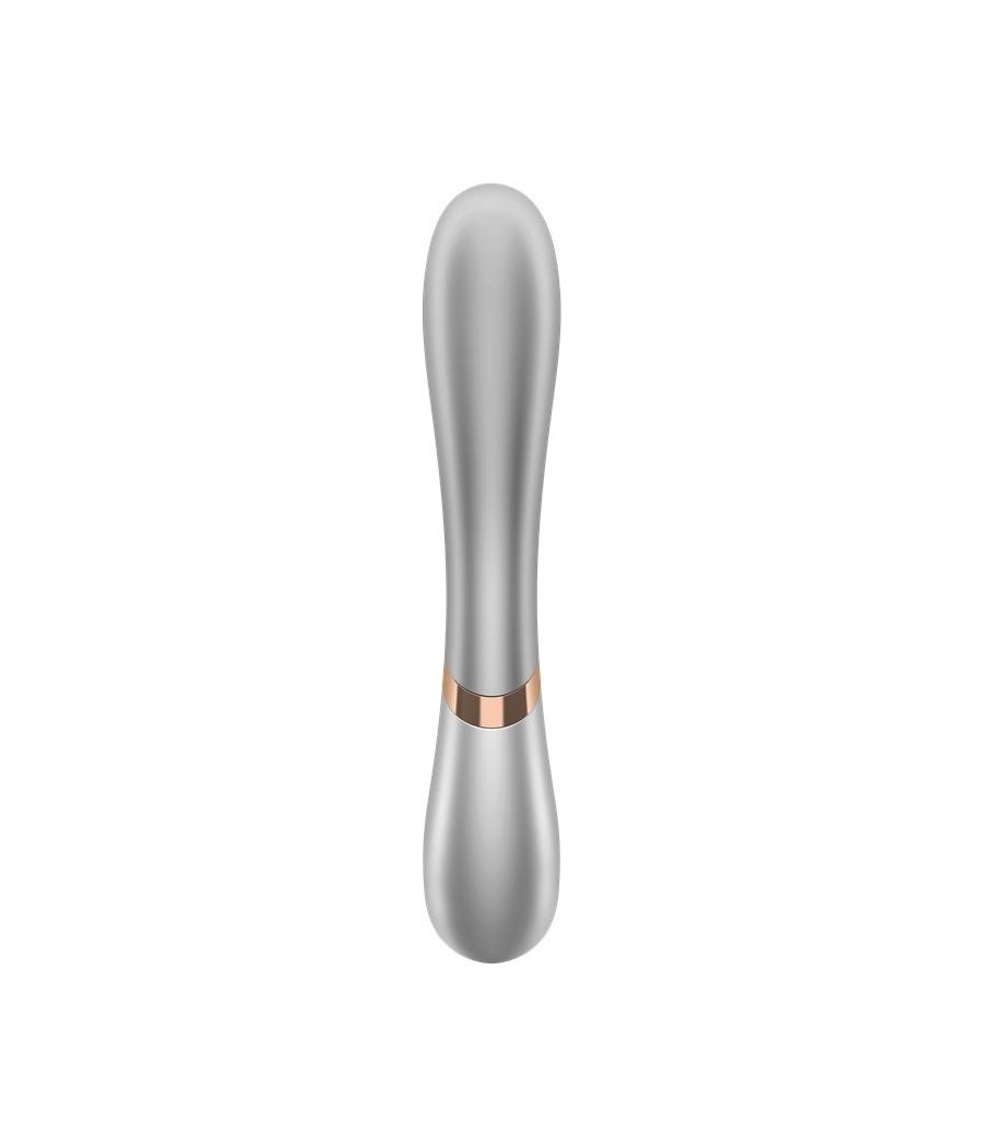 Hot Lover Vibromasseur Rabbit effet chaud connecté argent et Champagne