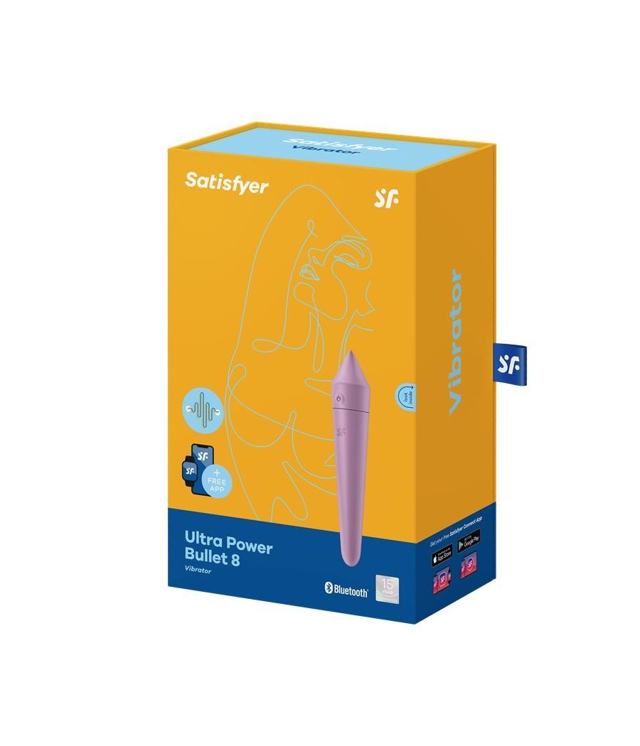 vibromasseur Ultra Power Bullet 8 avec APP Lilas