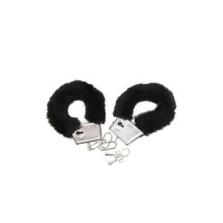 menottes pour poignées fourrure de Peluche noir