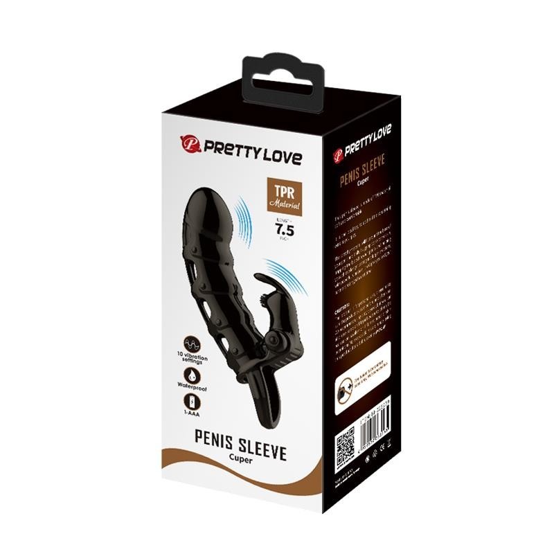 Fond de coupe à pénis vibrant +4 cm