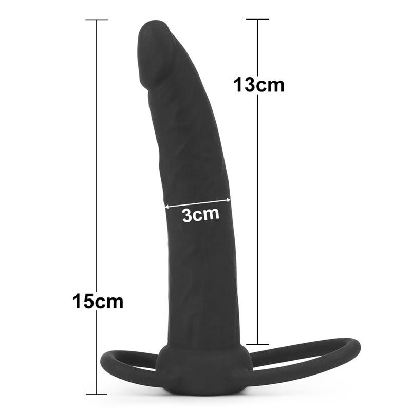 Gode Anal avec Double Anneau noir