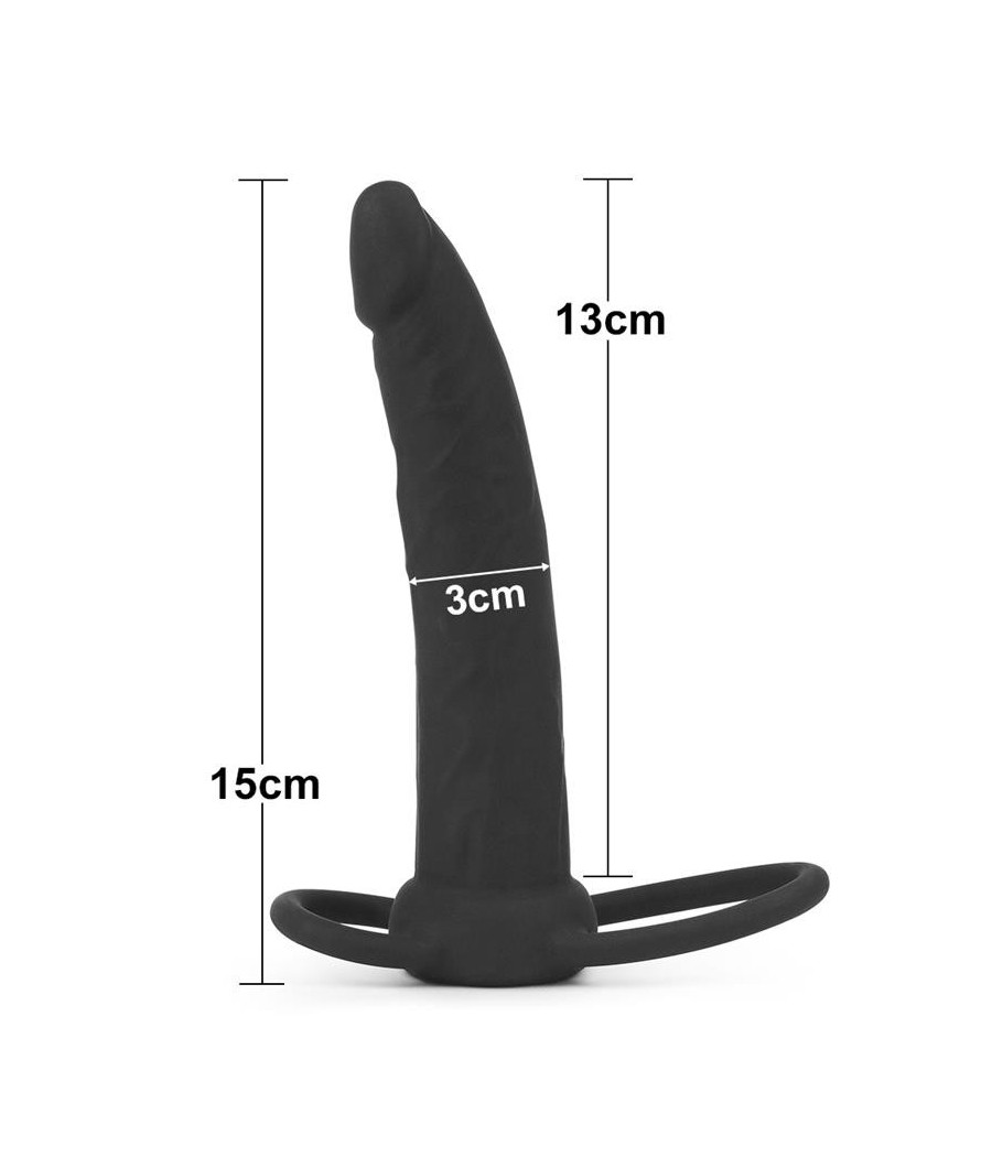 Gode Anal avec Double Anneau noir