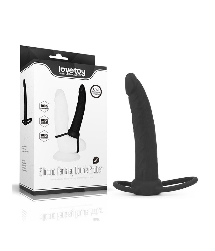 Gode Anal avec Double Anneau noir