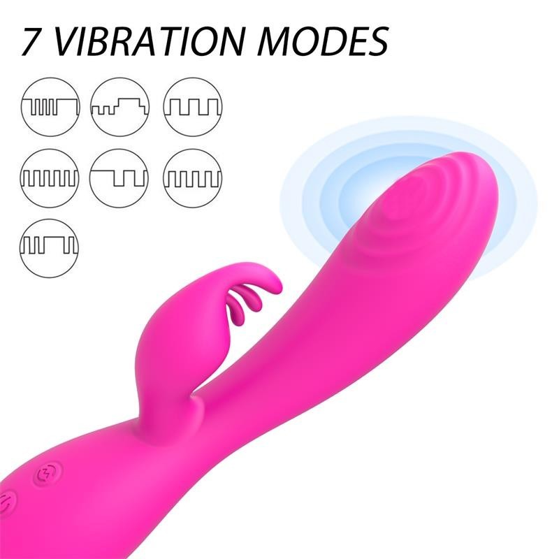 lapin Vibromasseur Magic Stick avec Pulsation fuchsia