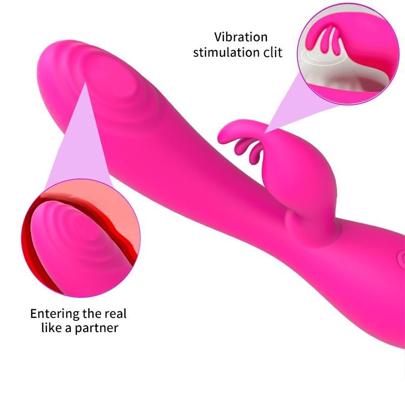 lapin Vibromasseur Magic Stick avec Pulsation fuchsia
