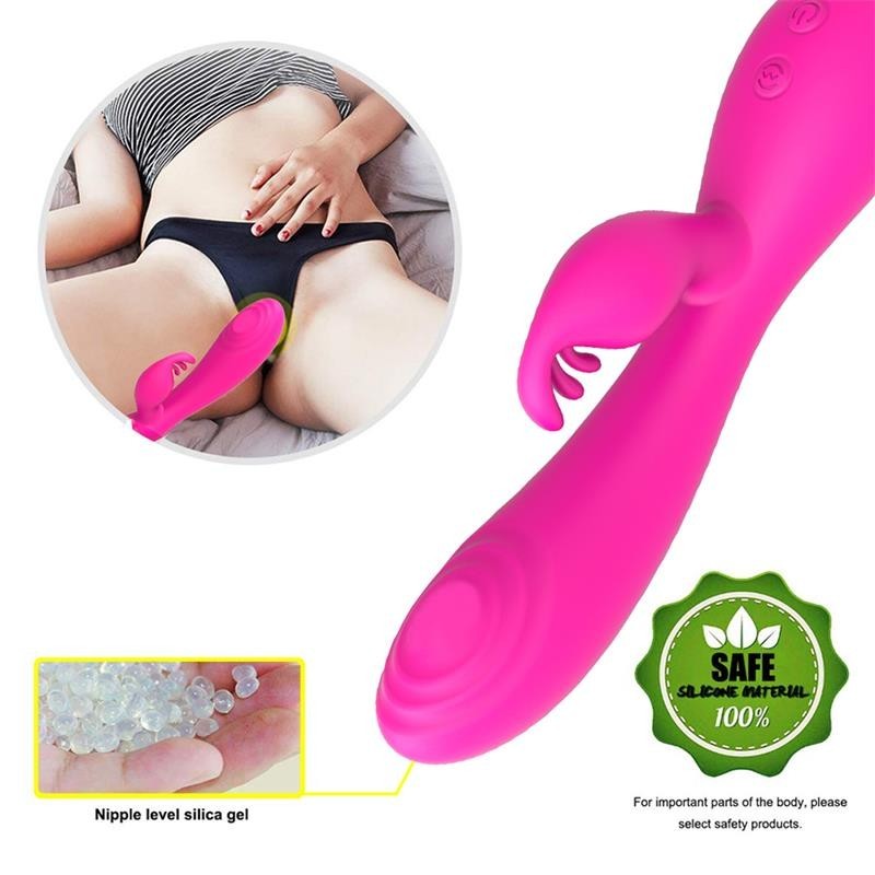 lapin Vibromasseur Magic Stick avec Pulsation fuchsia