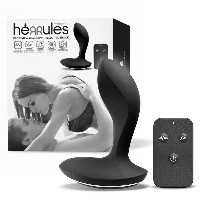 Masseur prostatique avec électrochocs et vibrations avec télécommande