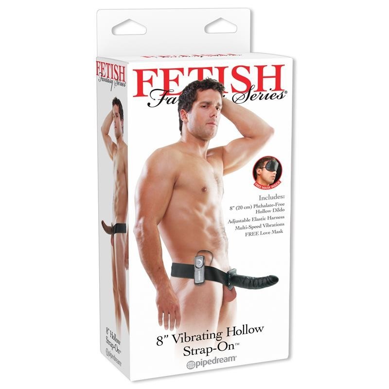 Fetish Fantaset Series harnais Vibromasseur creux de 20 cm Noir