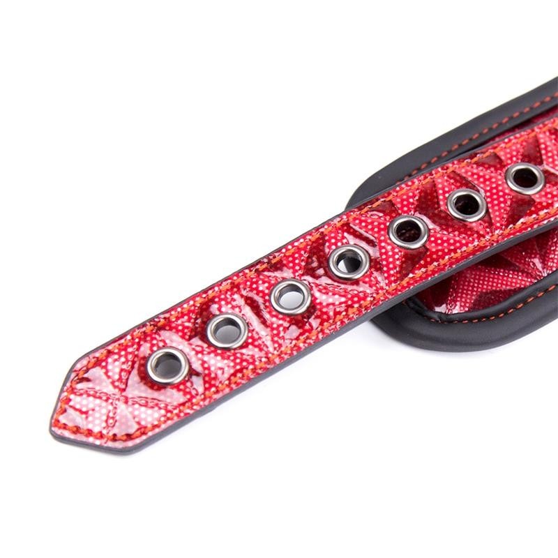 Collier avec laisse reglable Diamond cuir végan