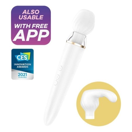 Vibromasseur Double Wand-er avec APP blanc