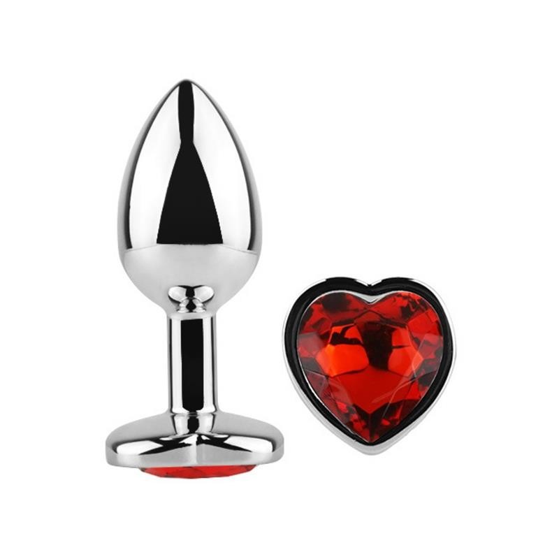 Plug anal Base coeur rouge Écarlate taille L