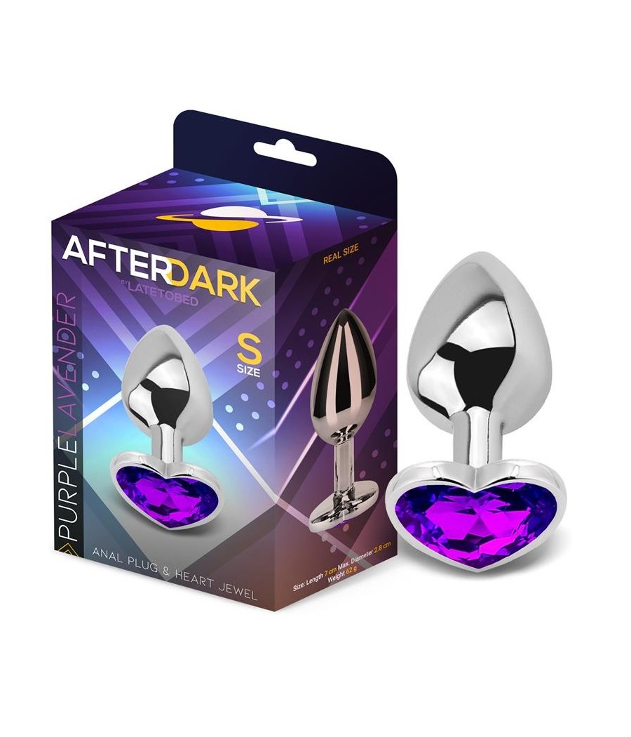 Plug Anal avec pierre de coeur pourpre Lavende taille S