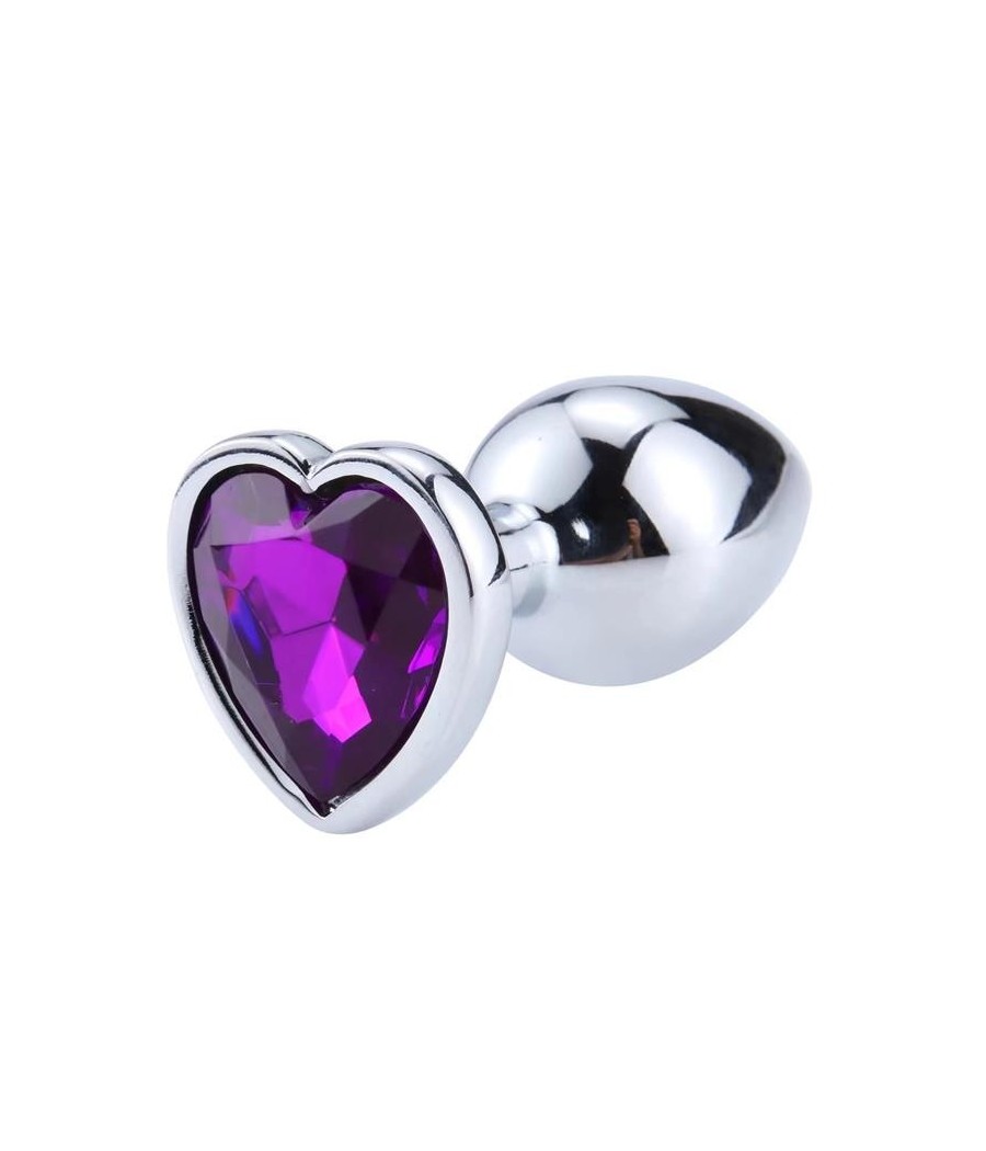Plug Anal avec pierre de coeur pourpre Lavende taille S
