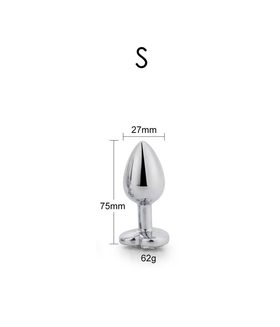Plug Anal avec pierre de coeur pourpre Lavende taille S