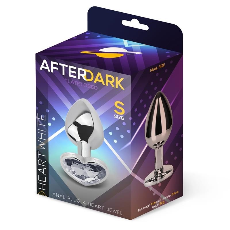 Plug Anal avec pierre de coeur blanc taille S