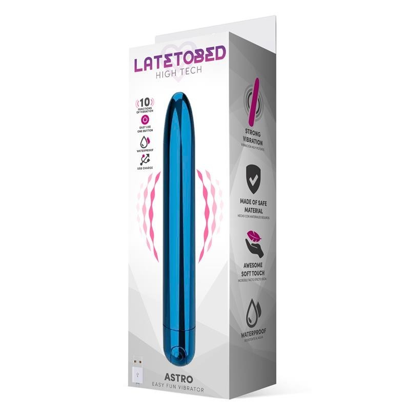 Astro Vibromasseur 10 Fonctions 18,5 cm USB Bleu