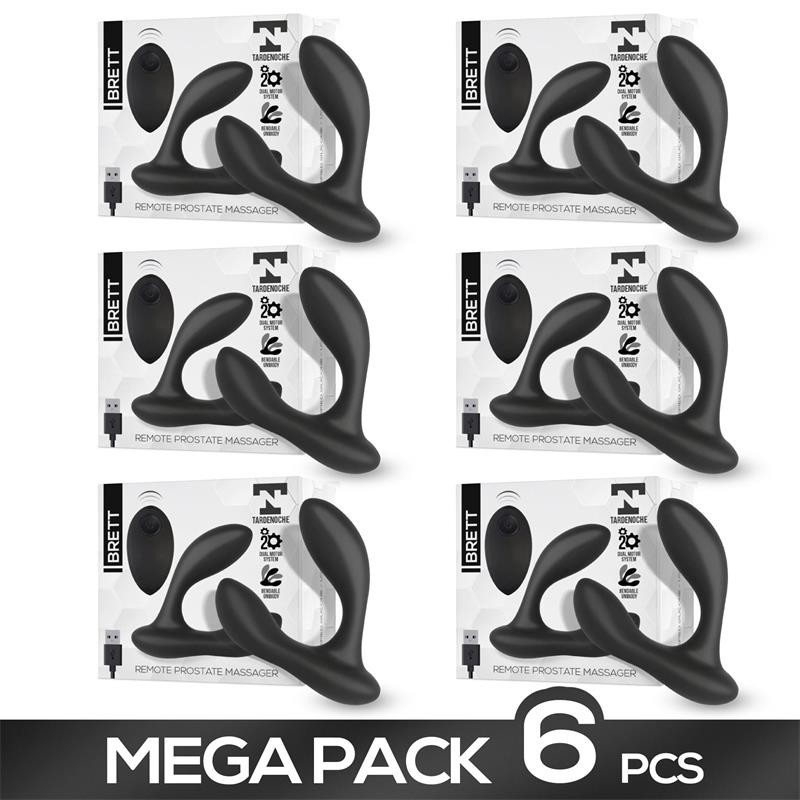 Pack de 6 Brett Vibromasseur Prostatique télécommande USB silicone