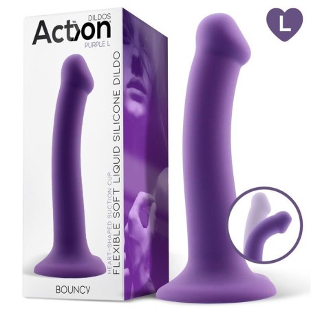 Gode rebondissant silicone flexible Hiper flexible 7,5 - 19 cm taille L pourpre