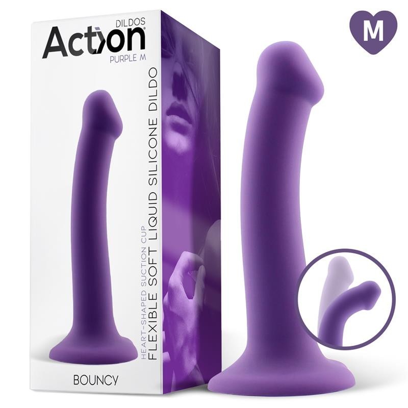 Gode rebondissant silicone liquide Hiper Flexible 7 - 18 cm taille M pourpre