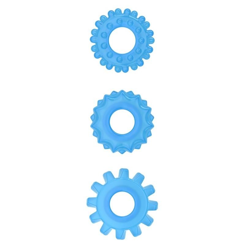 Lumino play Set 3 Anneaux pour pénis lumière bleu