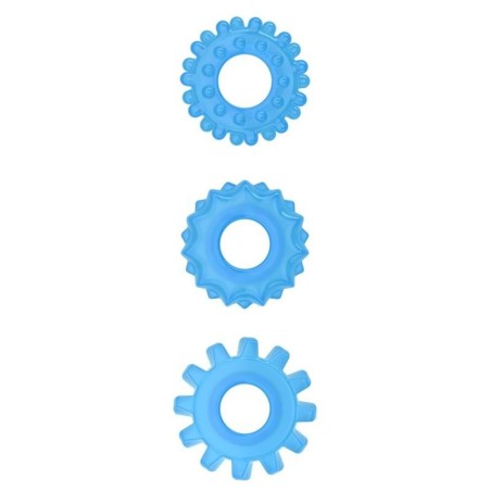 Lumino play Set 3 Anneaux pour pénis lumière bleu