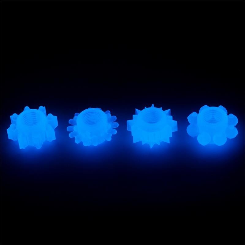 Lumino play Set 4 Anneau pour pénis lumière bleu