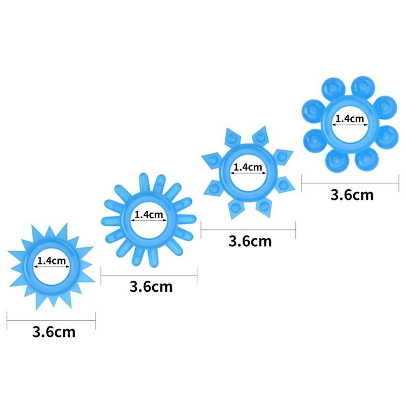 Lumino play Set 4 Anneau pour pénis lumière bleu