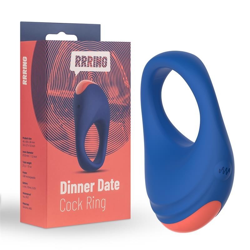 Rring Dinner Date Anneau à pénis vibrant USB Silicone