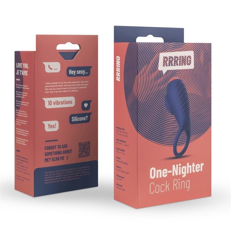 Anneau Rring One Nighter à pénis vibrant USB silicone