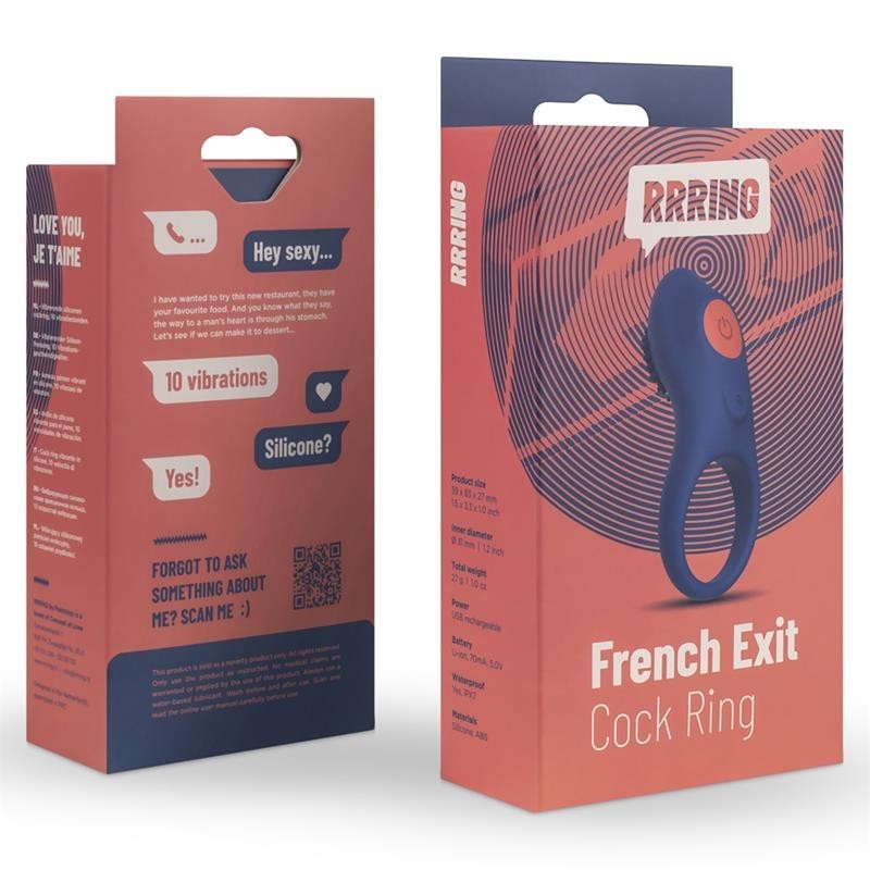 Anneau de sortie français à pénis vibrant USB silicone