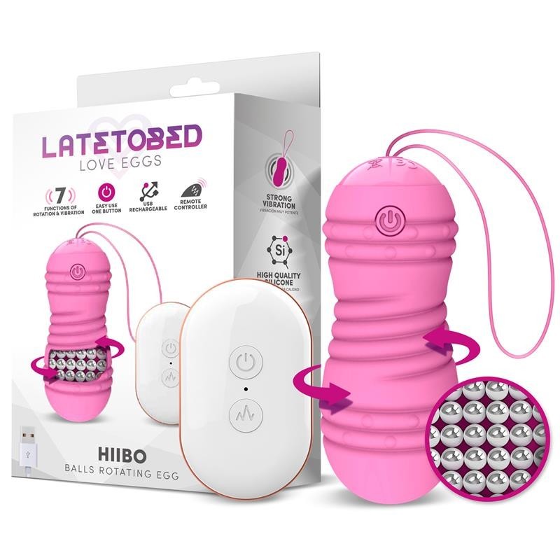 Hiibo oeuf vibrant avec Rotación télécommande USB Silicone Rose