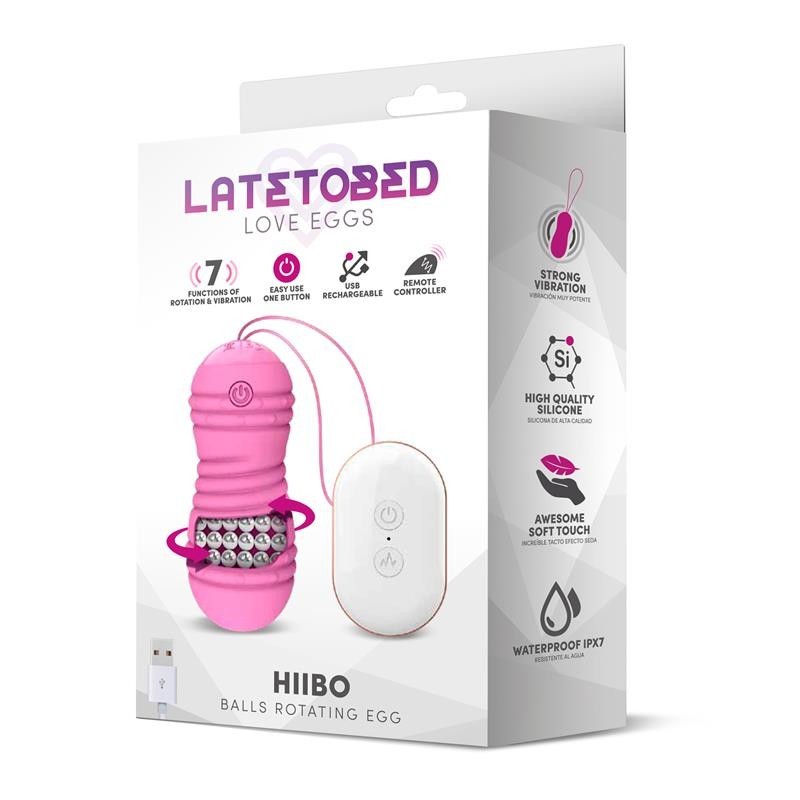 Hiibo oeuf vibrant avec Rotación télécommande USB Silicone Rose