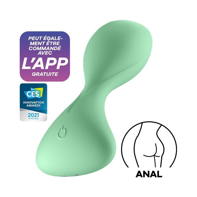 Trendsetter Plug Anal vibrant et APP Vert Clair