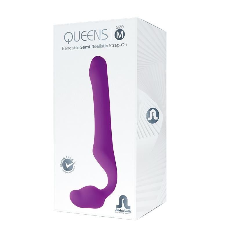 Queens M Gode Ceinture sans bretelles taille M silicone pourpre