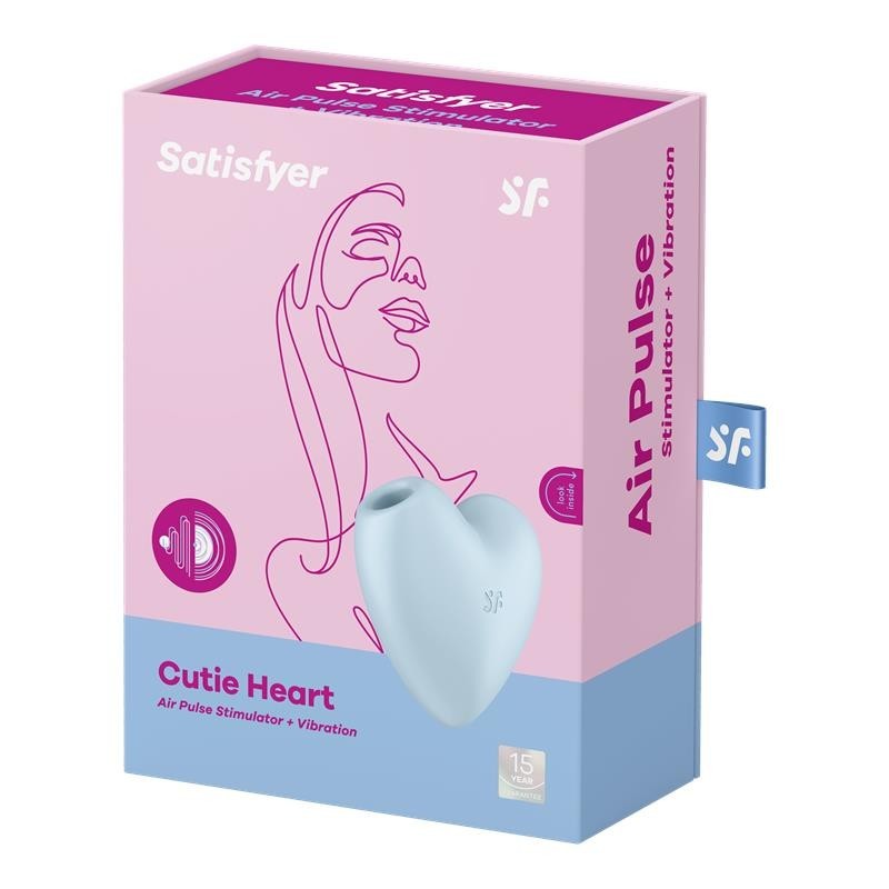 Cutie Heart suceur de Clítoris et Vibration Bleu