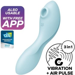 Curvy Trinity 5 avec application Satisfyer Connect Bleu